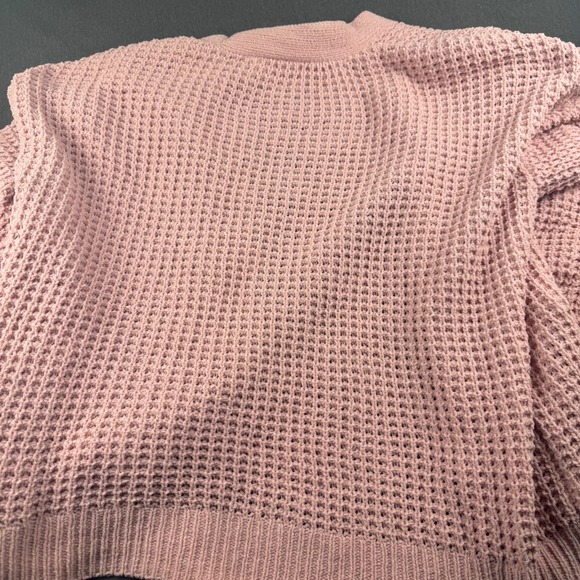 Time and Tru Women Pink Chenille Open Front Cardigan Sweater L 12-14 - Picture 8 of 8